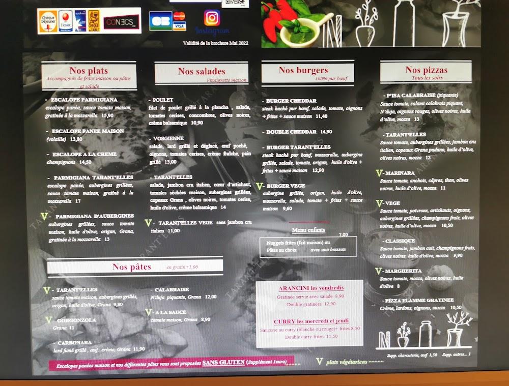 Tarant'elles - Menu Image 1